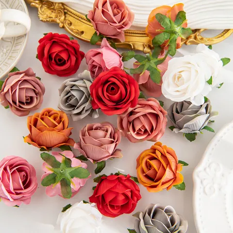 Teste di Fiori di Rosa in Seta Artificiale Ghirlanda Fai da Te Festa di Matrimonio Decorazione Della Casa Accessori Floreali Fiori Finti