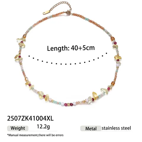 Titanium Steel Natural Stone Artificial Pearl Necklace European Fashion Layered Sweater Chain For Women Elegant Jewelry Accessory
