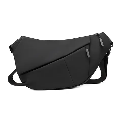 Bolso Bandolera de Cuero PU para Hombre Tendencia Callejera Bolso de Pecho Impermeable Bolso de Hombro Casual