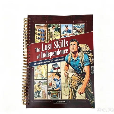 The Lost Skills Of Independence Survival Guide Handbook Vintage Spiral Bound Wood Pulp Paper Notebook Stationery
