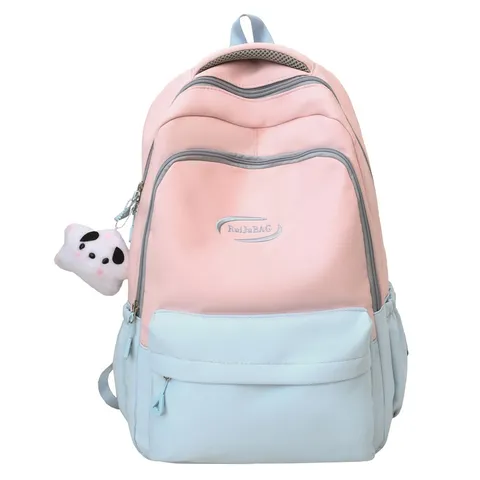 Casual Nylon Backpack College Style Large Capacity School Bag Lightweight Waterproof Travel Daypack For Student