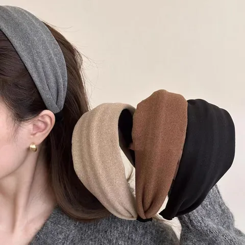 Cerchietto in Velluto a Bordo Largo Per Donna Autunno Inverno Tinta Unita Fascia Per Capelli Accessori Per Capelli Moda Trucco Lavviso Viso