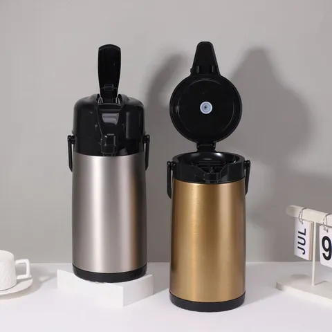 Large Capacity Stainless Steel Vacuum Insulated Thermal Kettle Air Press Pump Pot Portable Household Hot Water Flask