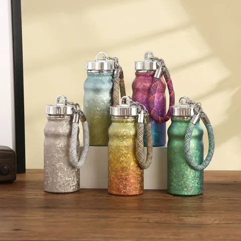 Portable Mini Titanium Thermos Cup With Lanyard Vacuum Insulated Small Coffee Mug For Travel Car Office Daily Use