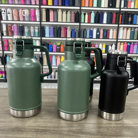 Large Capacity Stainless Steel Vacuum Insulated Thermos Mug Portable Handle Beer Mug Vacuum Flask Outdoor Bottle