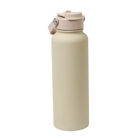 Stainless Steel Insulated Sports Water Bottle Dual Drink Lid Portable Vacuum Travel Flask With Handle Cup Sleeve