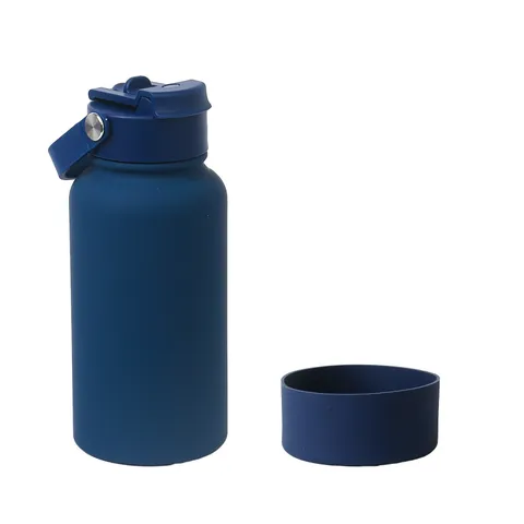 Stainless Steel Insulated Sports Water Bottle Dual Drink Lid Portable Vacuum Travel Flask With Handle Cup Sleeve