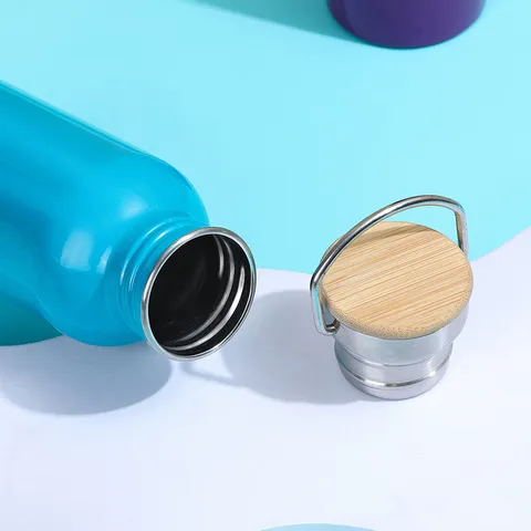 Edelstahl Vakuum Sport Wasserflasche Tragbare Isolierte Reise Flasche Mit Metall Griff Ausgezeichnete Fitness Drinkware