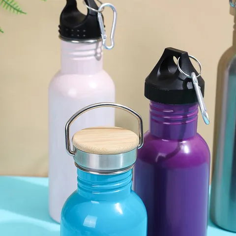 Edelstahl Vakuum Sport Wasserflasche Tragbare Isolierte Reise Flasche Mit Metall Griff Ausgezeichnete Fitness Drinkware