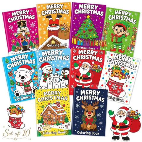 Christmas Coloring Book Kids Santa Claus Snowman Cartoon Drawing Book Festive Activity Book Children Gift