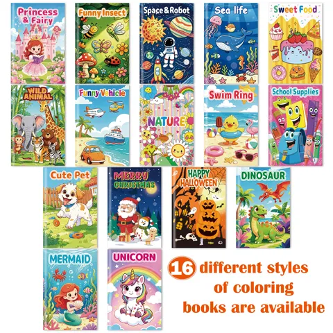 Livre de Coloriage Cartoon pour Enfants Bloc de Dessin Éducatif pour Enfants Livre de Peinture DIY Fournitures Scolaires Cadeau