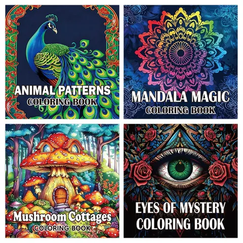 Mandala Animal Pattern Coloring Book For Adults Stress Relief DIY Drawing Book With 24 Sheets Creative Illustration Secret Garden Style
