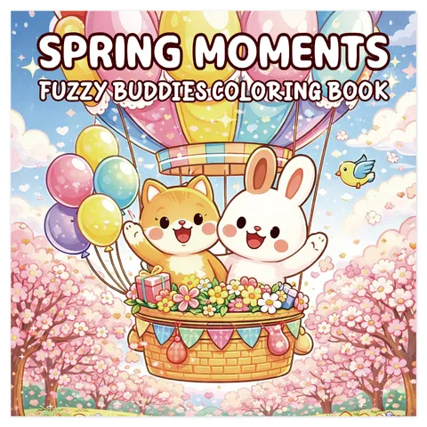 Original Cute Cartoon Animal Pet Elf Coloring Book For Kids Spring Moments Fuzzy Buddies Graffiti Painting Picture Book