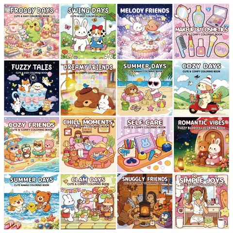 Libro da Colorare per Bambini 24 Fogli Disegno Animale Cartone Animato Educazione Precoce Disegno Graffiti per Bambini Adulti Fai Da Te