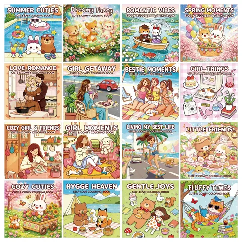 Libro da Colorare per Bambini 24 Fogli Disegno Animale Cartone Animato Educazione Precoce Disegno Graffiti per Bambini Adulti Fai Da Te