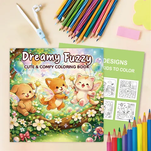 Original Cartoon Elf Coloring Book Dreamy Fuzzy Pet Drawing Book For Kids DIY Art Painting Graffiti Book Children Educational Toy Gift