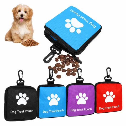 Pochette d'Entraînement Multifonctionnelle Imperméable en Faux Cuir pour Chien Sac de Taille Portable Sac de Rangement avec Crochet