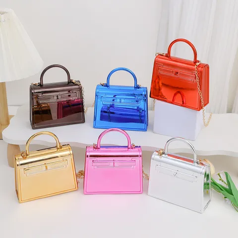 Femmes Mode Mini Sac à Main Poignée Supérieure Luxe Brillant ABS Sac Bandoulière Élégant Métallique Sac d'Épaule Pour Fête Quotidien