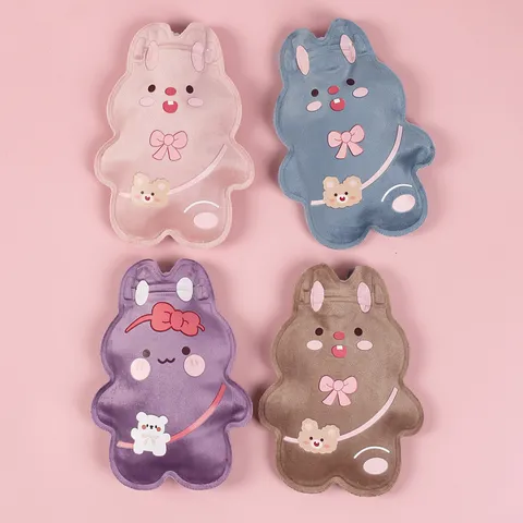 Bouillotte à Eau en Peluche Dessin Animé Mignon OURS Lapin Main Chaude Abdomen Coussin Chauffant Hiver
