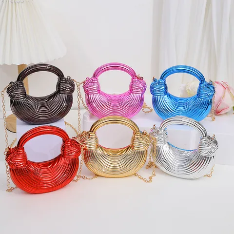 Sac Dumpling en Acrylique Brillant Sac Bandoulière à Chaîne Élégant Sac à Main Plissé pour Femmes Fête Quotidienne