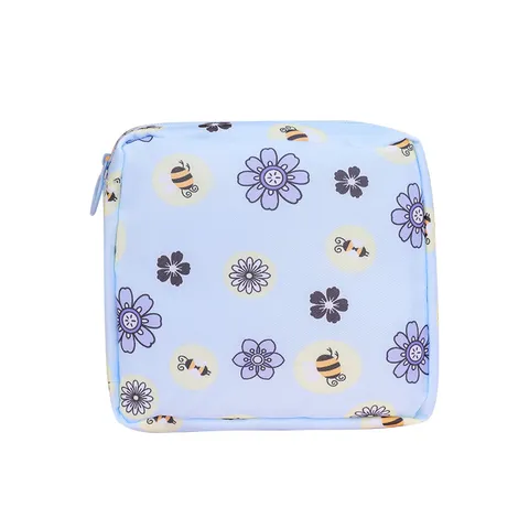 Sac de Rangement pour Serviettes Hygiéniques en Tissu Oxford Pochette de Maquillage de Voyage Portable Mini Organisateur