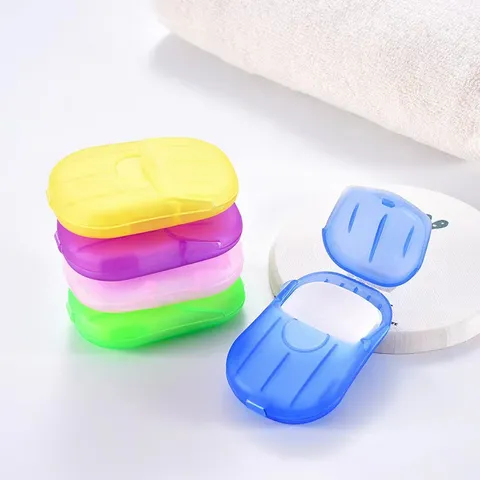 Portable Travel Disposable Soap Sheets Boxed Mini Hand Washing Paper Soap Outdoor Daily Cleaning Flakes