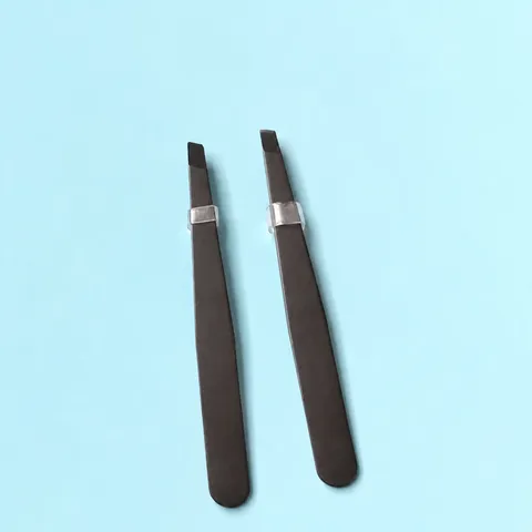 Stainless Steel Eyebrow Tweezers Slant And Flat Tip Precision Hair Removal Tweezers For Women And Men Daily Makeup Beauty Tool
