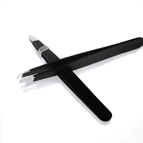 Stainless Steel Eyebrow Tweezers Slant And Flat Tip Precision Hair Removal Tweezers For Women And Men Daily Makeup Beauty Tool
