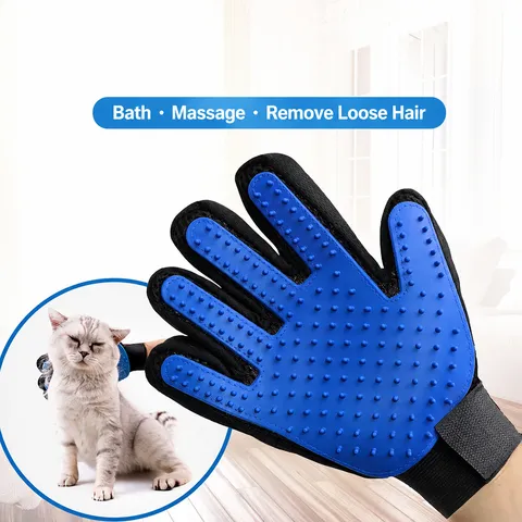 Pet Grooming Glove Deshedding Brush Five Finger Massage Mitt For Cats And Dogs Hair Cleaning Tool Pet Care Supplies