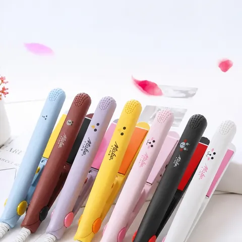 Mini Arricciacapelli e Piastra per Capelli Portatile Uso Doppio Piastra Scatola di Plastica Colori Caramella Strumento per Styling