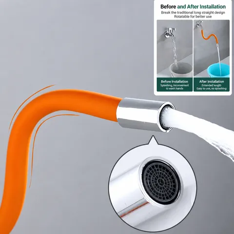 Universal Faucet Extender Hose Flexible 360 Degree Rotatable Anti-Splash Extension Tube For Kitchen Bathroom