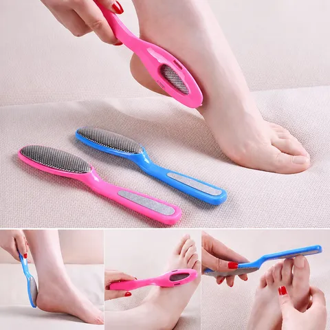 Handheld Foot File Callus Remover Double Sided Stainless Steel Foot Scrubber Pedicure Tool For Heel Dead Skin Care Home Daily Use