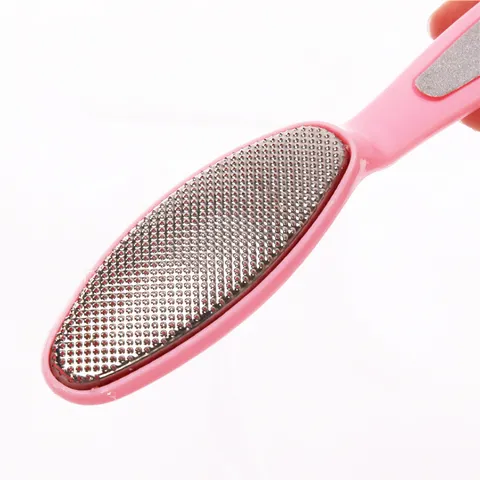 Double Sided Foot File Callus Remover Plastic Handle Stainless Steel Foot Scrubber Dead Skin Exfoliating Tool Foot Care