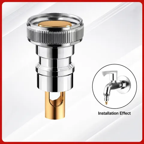 Washing Machine Water Tap Adapter Automatic Water Stop Valve Anti-Detachment Stainless Steel Copper Plumbing Fitting