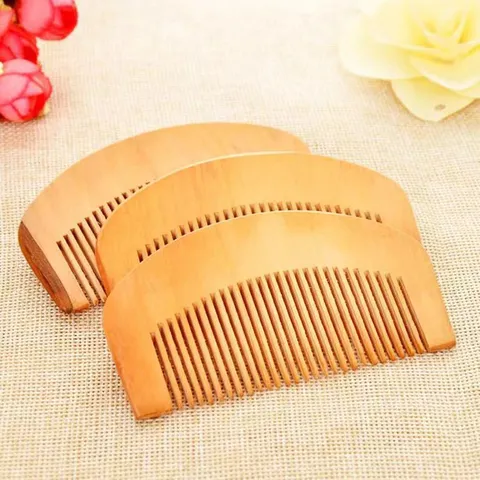 Natural Peach Wood Hair Comb Portable Anti-Static Fine Tooth Massage Comb Pocket Hair Styling Tool For Daily Hair Care