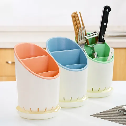 Multifunktionaler Kunststoff Stäbchenhalter Küchen Aufbewahrungsregal Abtropf Stäbchen Tube Löffel Organizer Geschirrhalter
