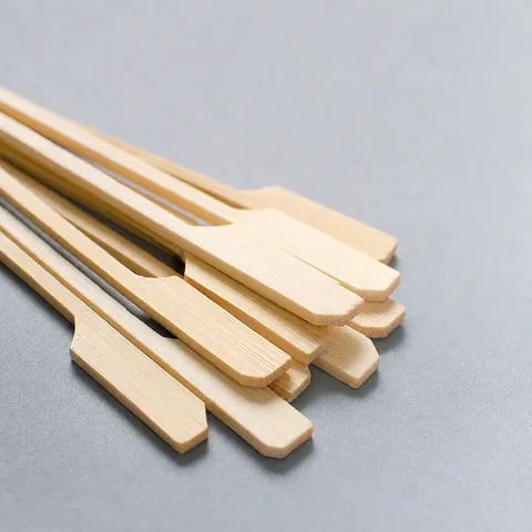 Natural Bamboo Paddle Skewers BBQ Skewers For Barbecue Oden Party Cooking Disposable Wooden Skewer Sticks