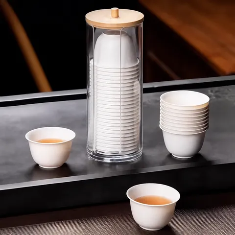 Eco-Friendly Disposable Rice Husk Tea Cups Thickened Heat-Insulating Small Tasting Cups For Office Home Tea Drinking