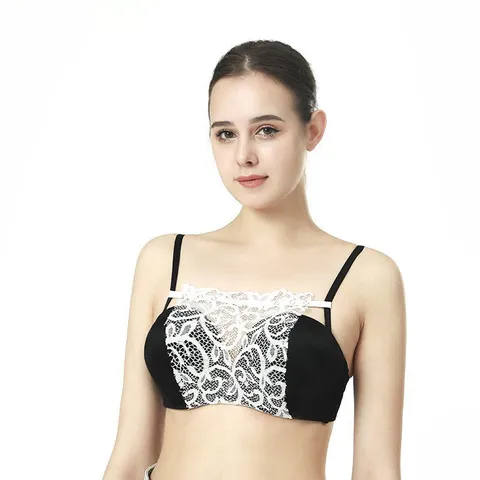 Women Lace Anti-Peep Tube Top V-Neck False Collar Seamless Inner Wear Breathable Lace Chest Cover