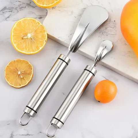 Edelstahl Orangenschäler Zitronenreibe Grapefruit Öffner Obstentkerner Küchenhelfer Obstschälwerkzeug