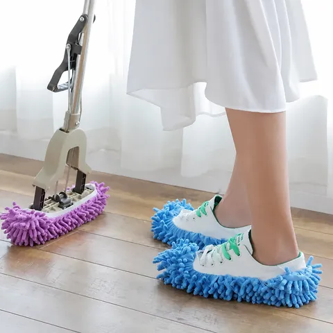 Chenille Lazy Floor Cleaning Shoe Covers Washable Dust Removal Housework Slippers Home Kitchen Mop Shoes Household Cleaning Accessories
