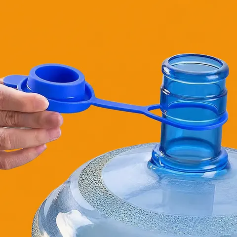 Silicone Water Bottle Cap Reusable Water Bucket Sealing Cover With Lanyard Leak Proof Dust Proof Dispenser Lid