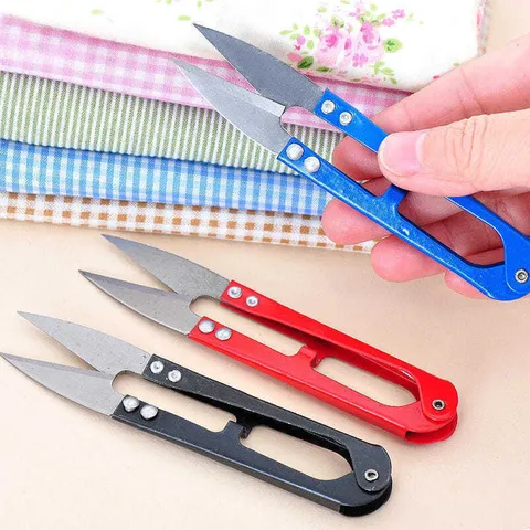 High Carbon Steel U-Shape Embroidery Scissors Household Thread Snipper Mini Tailor Craft Cutting Tool