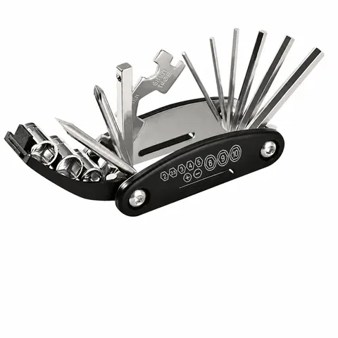 Portable 16 in 1 Bicycle Multi Tool Folding Mountain Bike Repair Maintenance Tool Kit Pocket Wrench Screwdriver