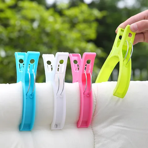 Large Plastic Quilt Clips Heavy Duty Windproof Clothes Pegs Multifunctional Drying Clips Colorful Home Laundry Clips