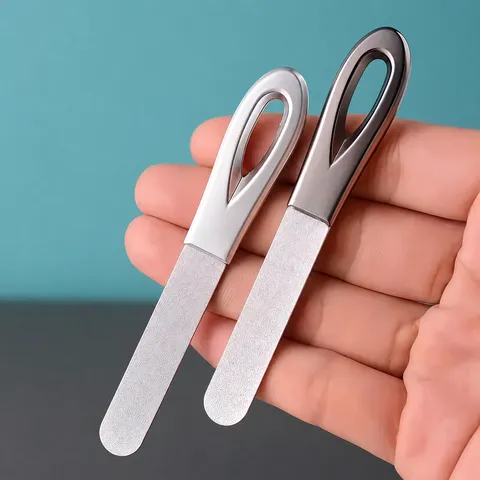 Stainless Steel Nail File Double Sided Frosted Nail Buffer Professional Metal Manicure Tool For Fingernail Care