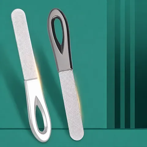 Stainless Steel Nail File Double Sided Frosted Nail Buffer Professional Metal Manicure Tool For Fingernail Care