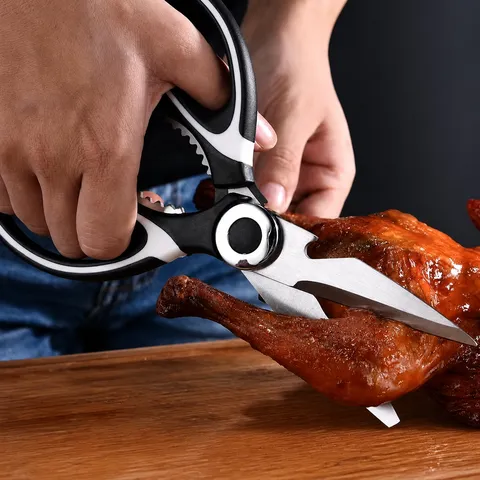 Multifunctional Stainless Steel Kitchen Scissors Heavy Duty Food Shear For Meat Chicken Bone Vegetable And Cooking