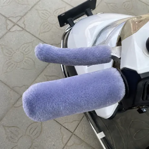 Winter Warm Motorcycle Electric Bike Handlebar Covers Thickened Plush Non-Slip Thermal Handle Muffs For Scooter