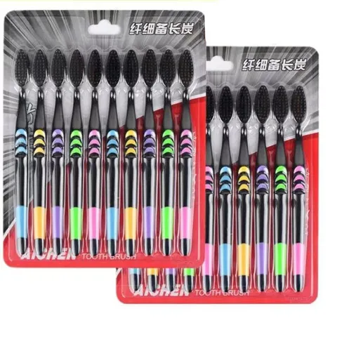 Family Soft Toothbrush Bamboo Charcoal Ultra Fine Bristles Anti Slip Handle Oral Cleaning Dental Care Tooth Brush